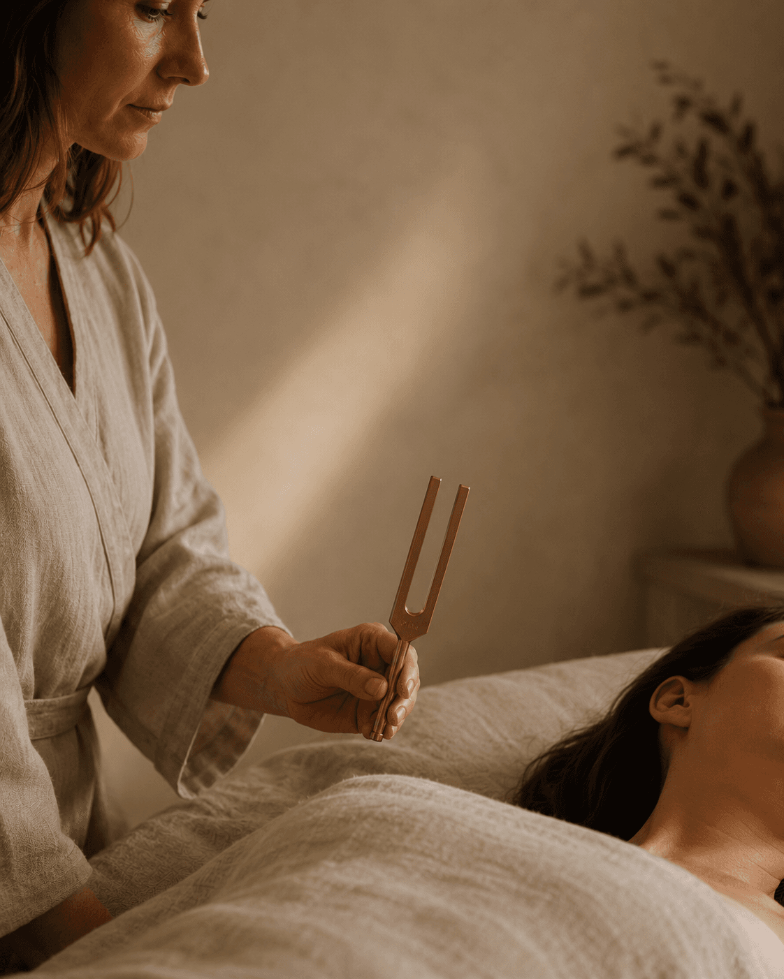 Terapia vibracional con diapasones